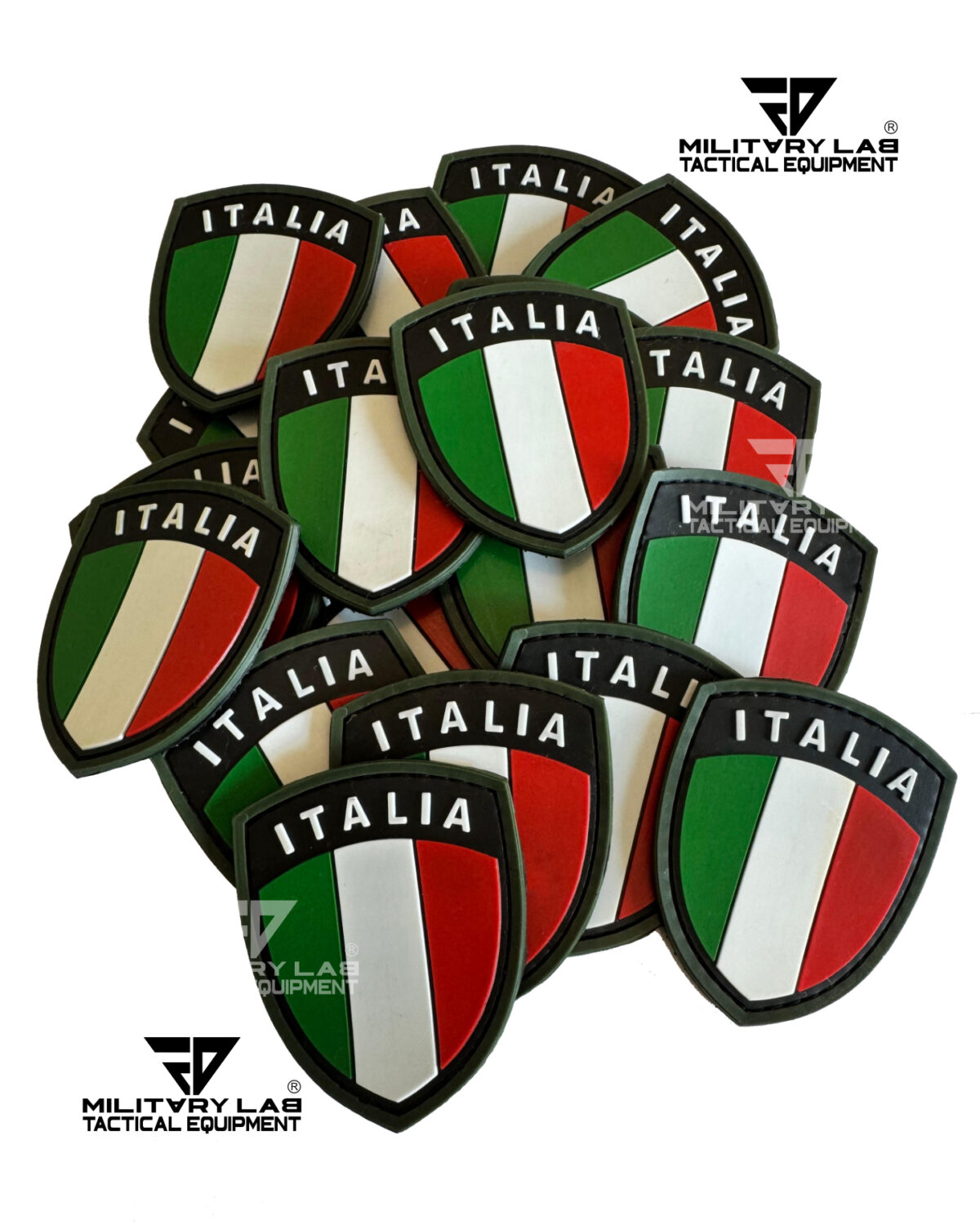 Patch scudetto Italia bordatura military green