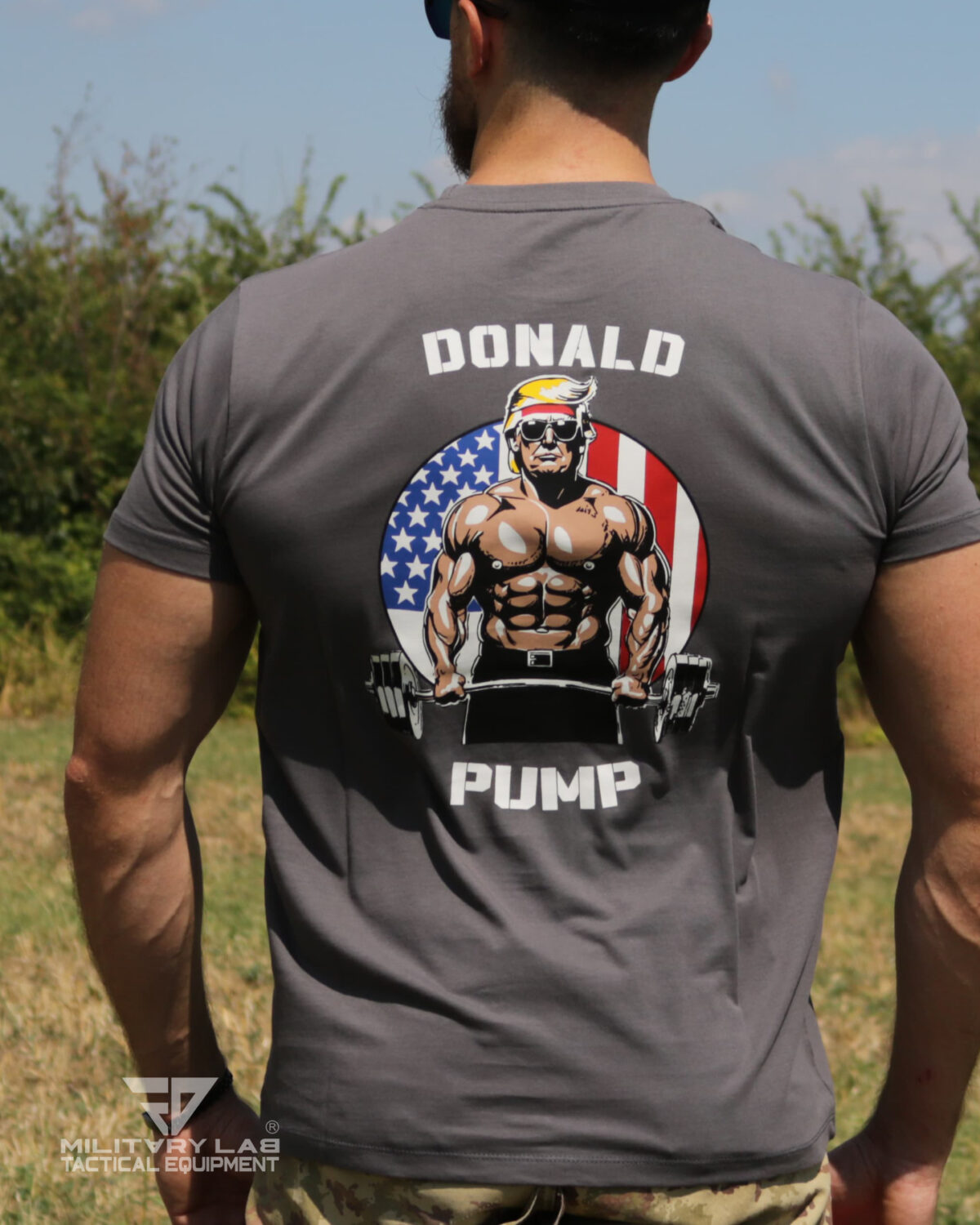 T-shirt D-PUMP London Fog Grey - Military Lab - immagine 2