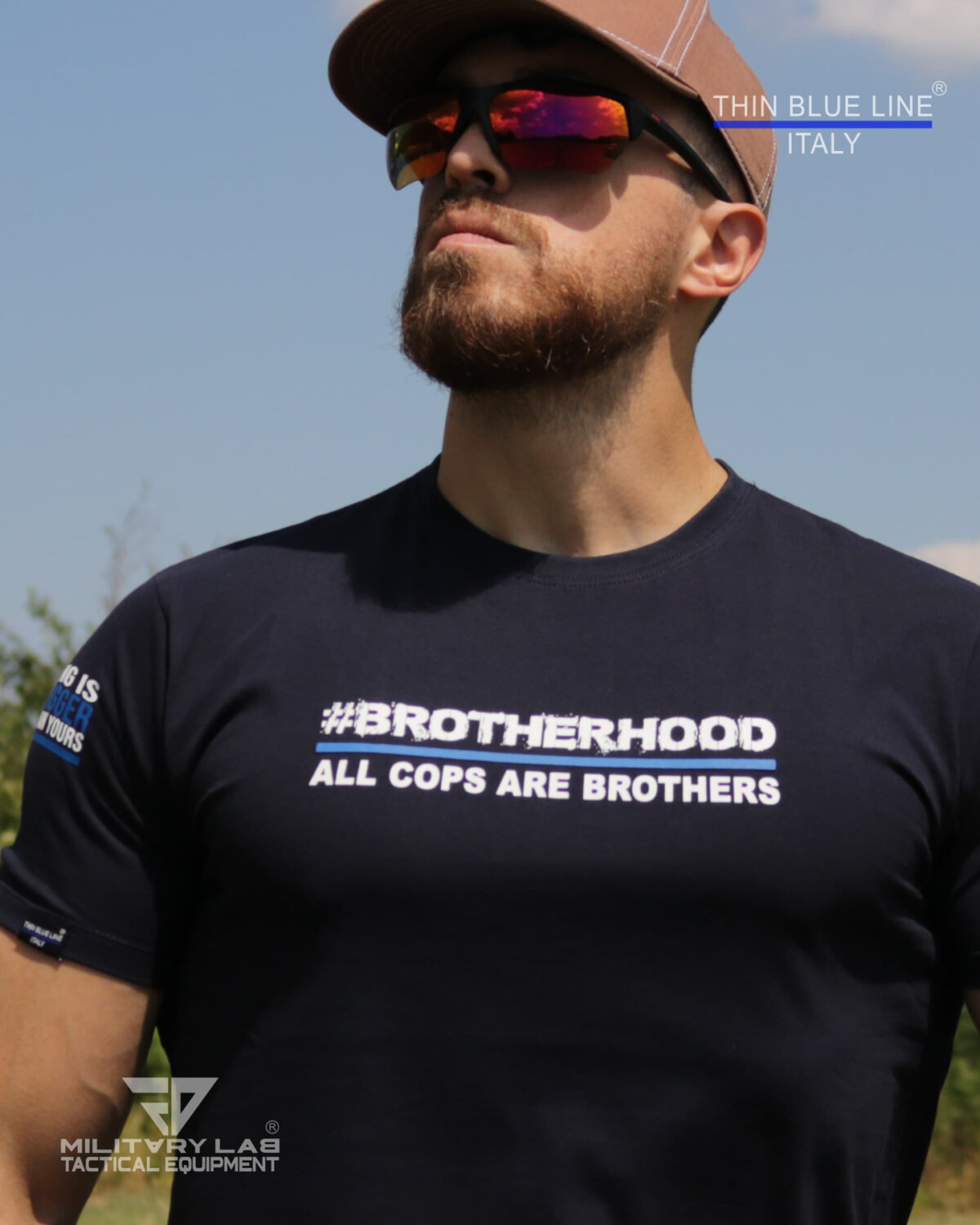 T-shirt Thin Blue Line Italy® ACAB Brotherhood (Blue Navy)
