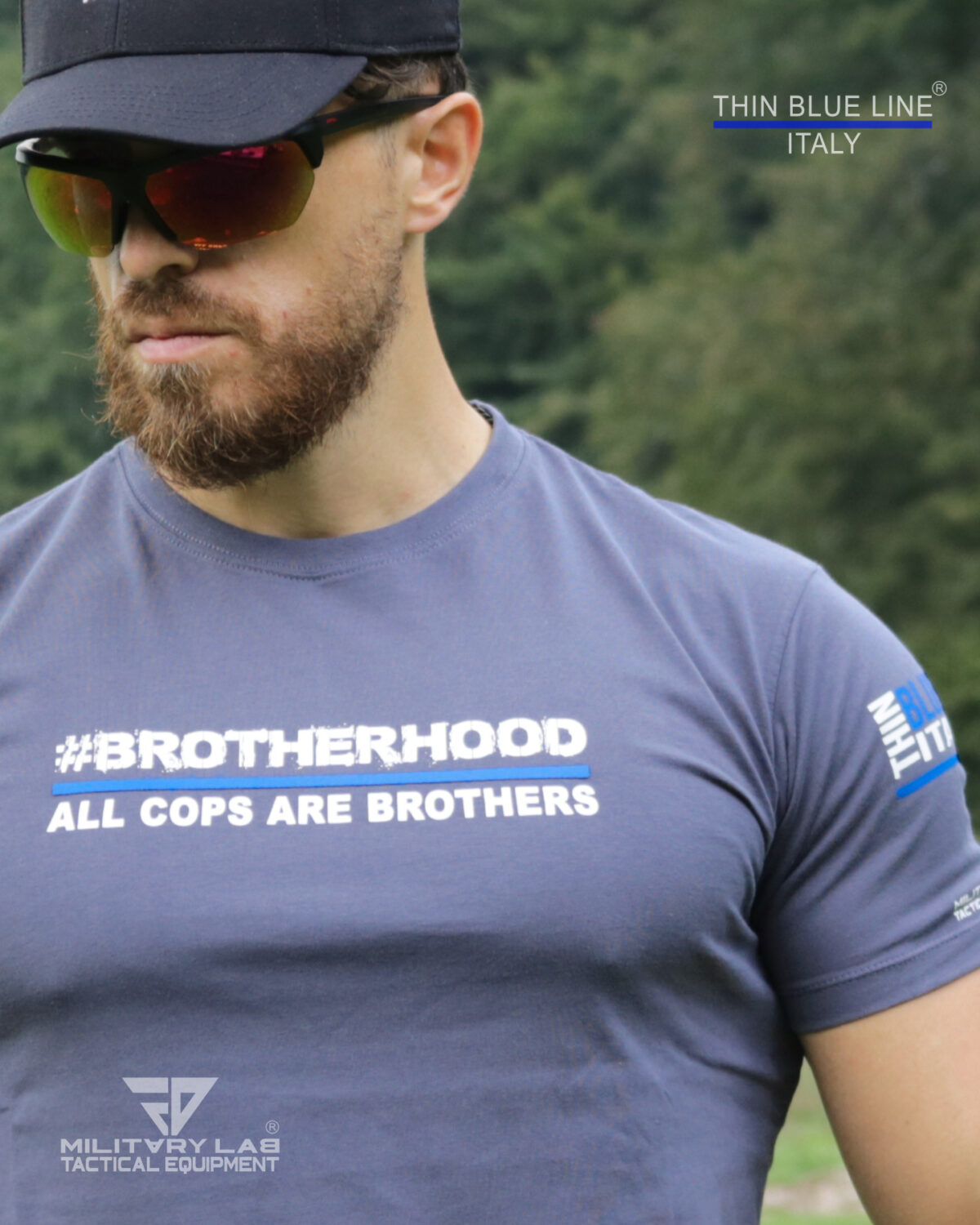 T-shirt Thin Blue Line Italy® ACAB Brotherhood (Matt Grey TBL)