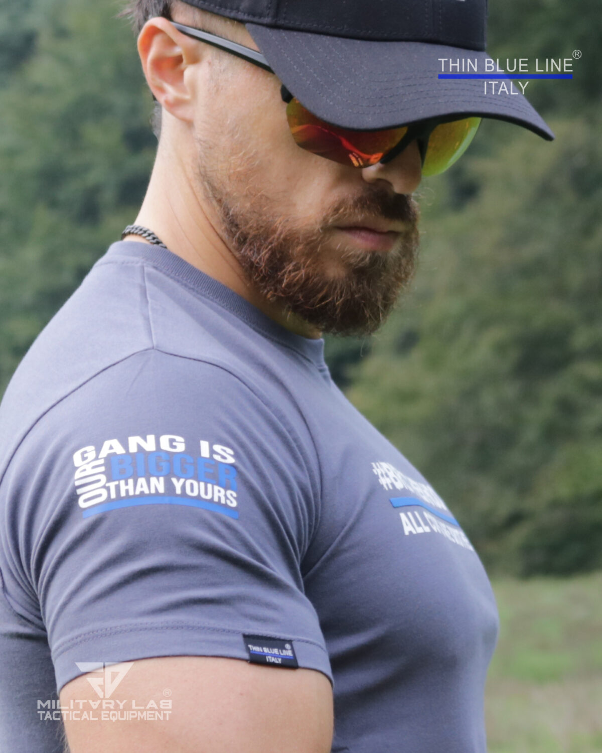 T-shirt Thin Blue Line Italy® ACAB Brotherhood (Matt Grey TBL) - immagine 3