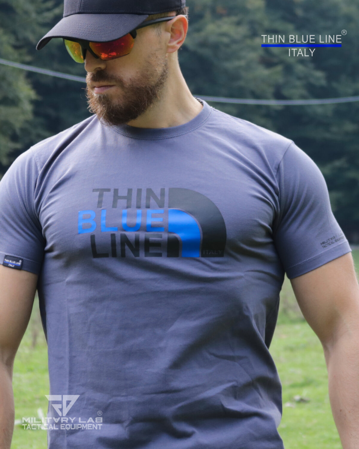 T-shirt Thin Blue Line Italy® FN 02 (Matt Grey TBL) - immagine 3