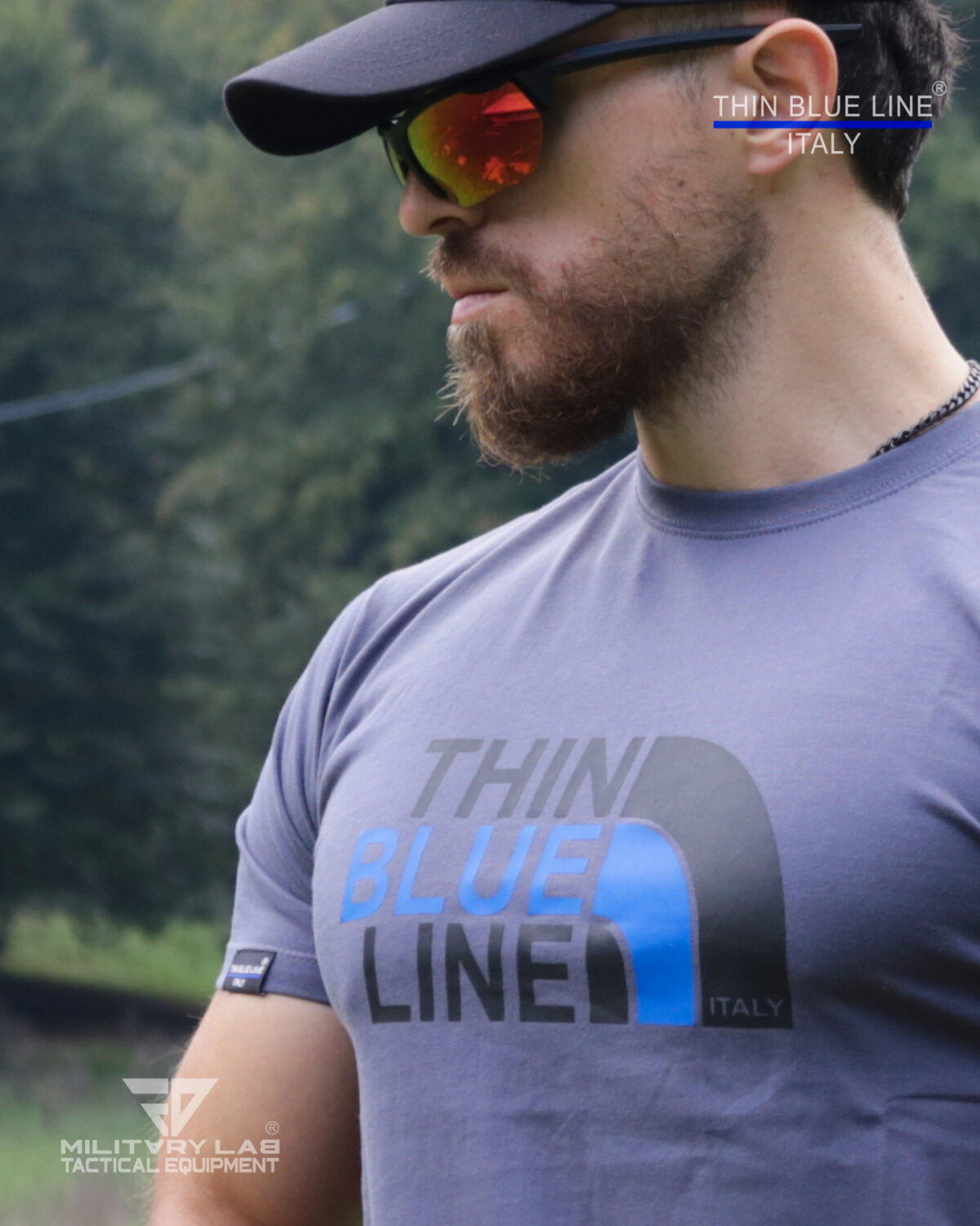 T-shirt Thin Blue Line Italy® FN 02 (Matt Grey TBL) - immagine 4