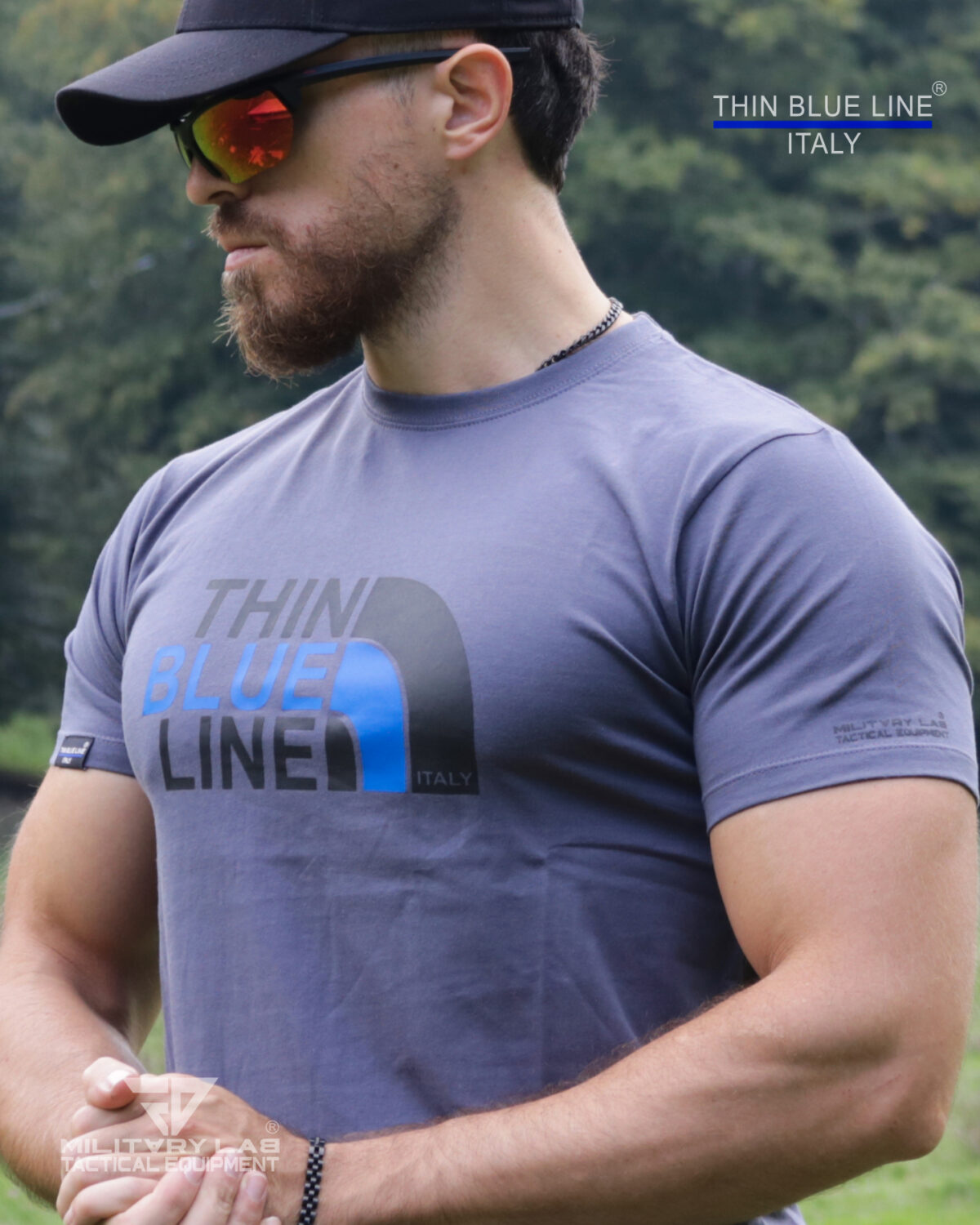 T-shirt Thin Blue Line Italy® FN 02 (Matt Grey TBL) - immagine 5