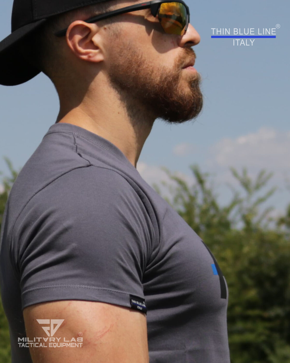 T-shirt Thin Blue Line Italy® K9 (Grey TBL) - immagine 3