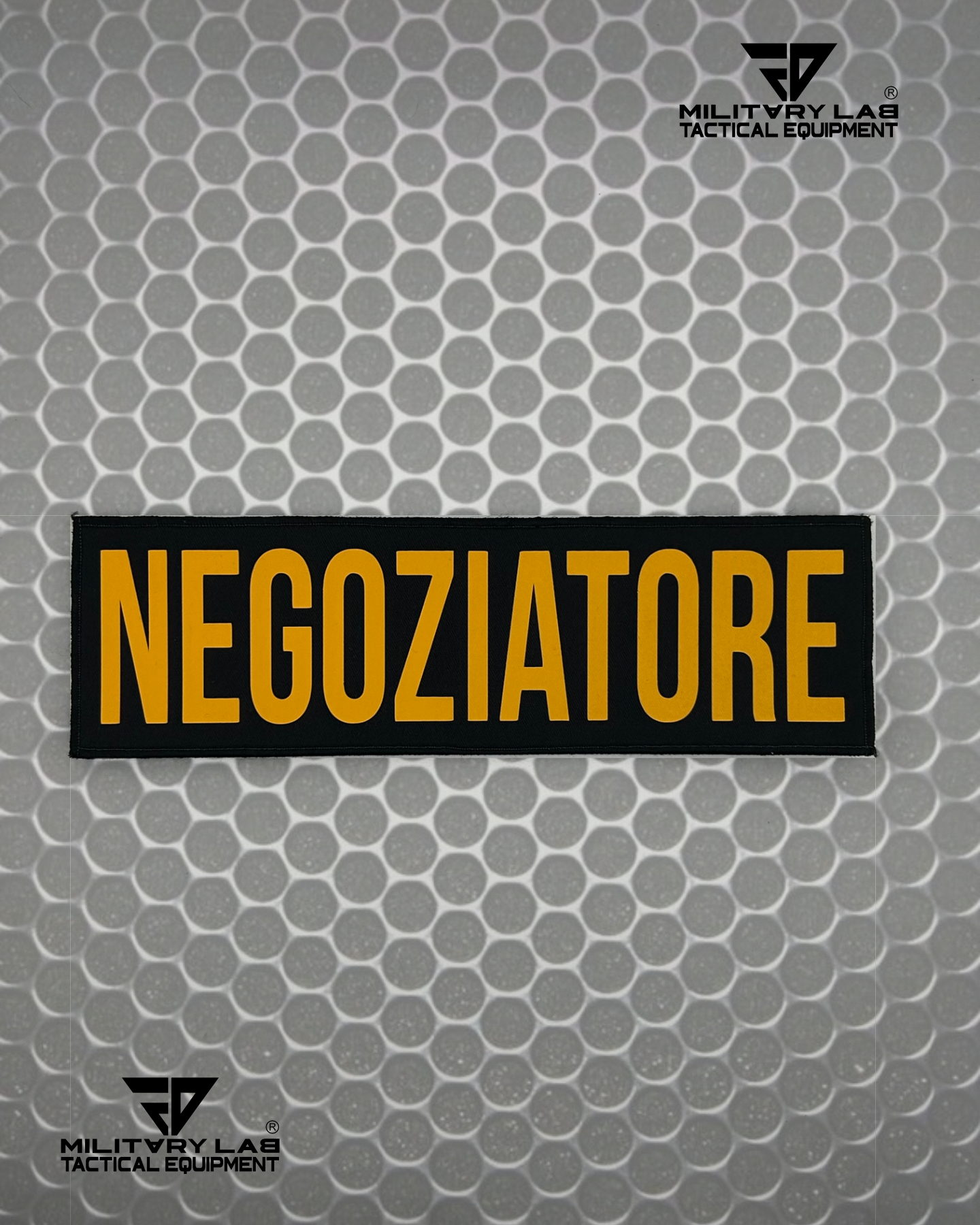 Patch Velcrata Rifrangente “NEGOZIATORE” Giallo RAL 1028