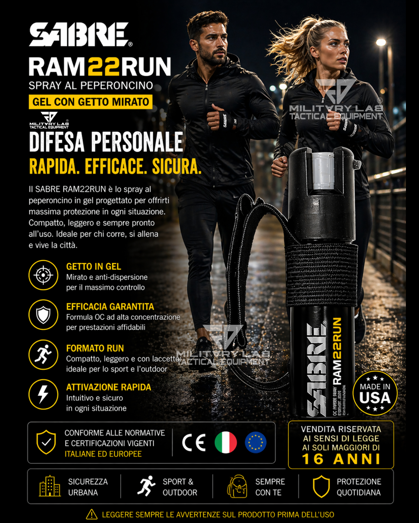 Spray autodifesa SABRE 22RUN