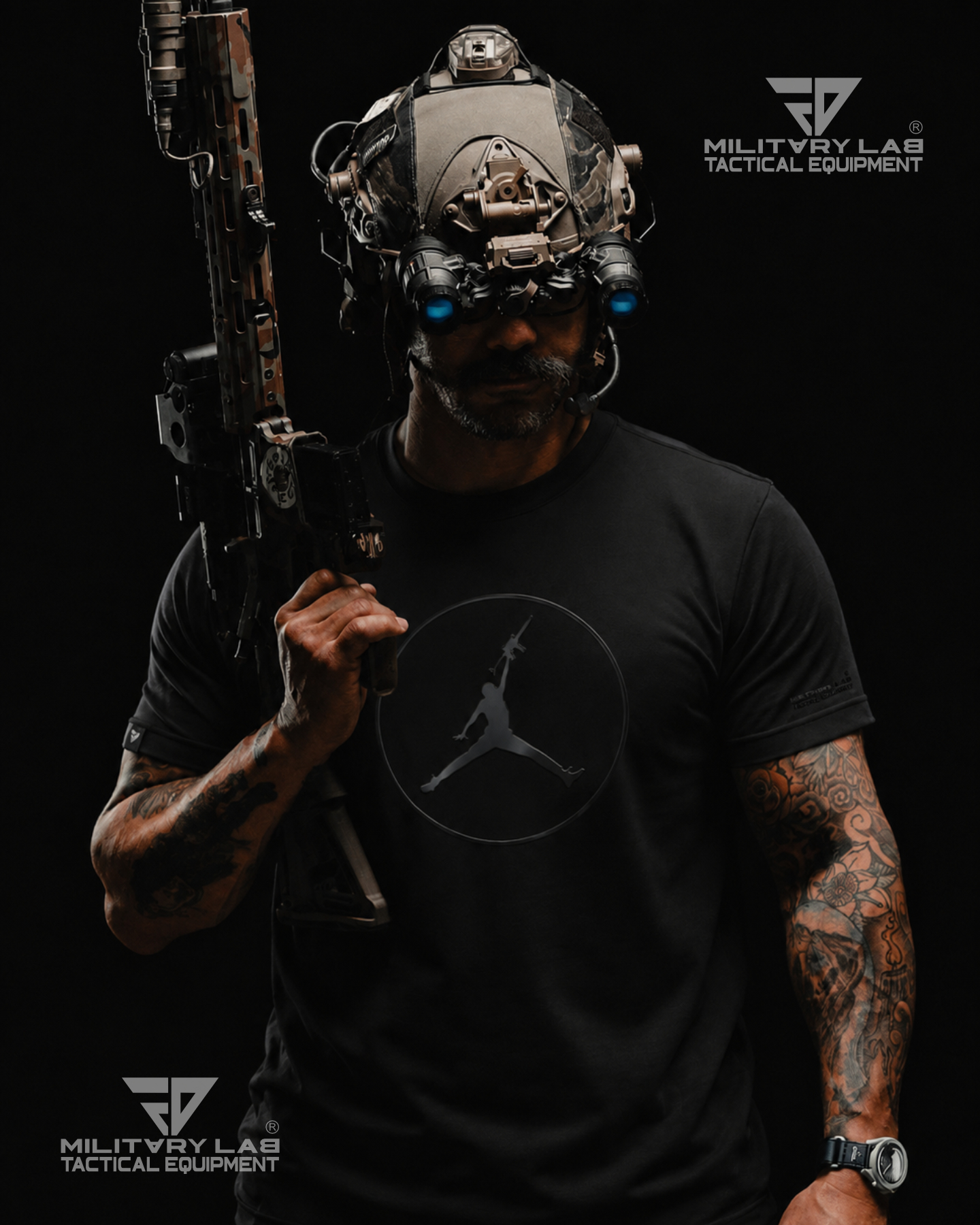T-shirt Jump Full Black - Military Lab